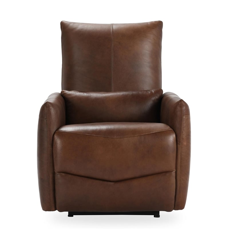 Classic Home Thaya Leather Power Recliner Chair in Antique Brown