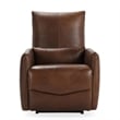 Classic Home Thaya Leather Power Recliner Chair in Antique Brown