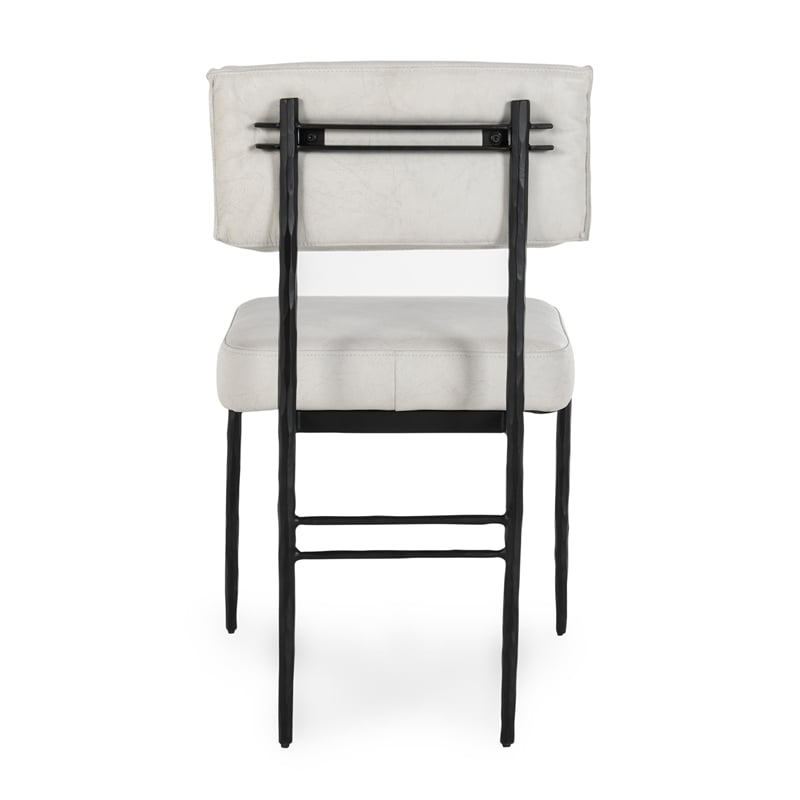 Classic Home Kester Set of 2 Leather Upholstered Dining Chair in Off White