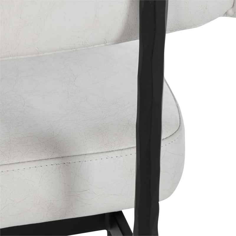 Classic Home Kester Set of 2 Leather Upholstered Dining Chair in Off White