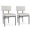 Classic Home Kester Set of 2 Leather Upholstered Dining Chair in Off White