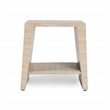 Classic Home Rosen Outdoor Travertine-Style Stone End Table in Beige