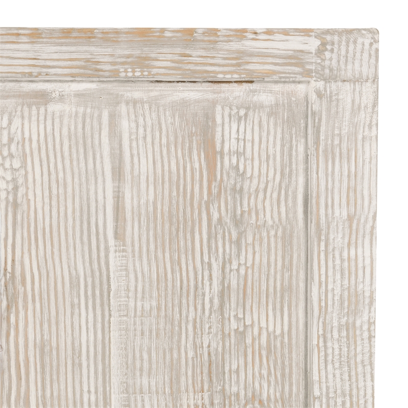 Classic Home Bast 4-Door Reclaimed Pine Wood Buffet Sideboard in Cream