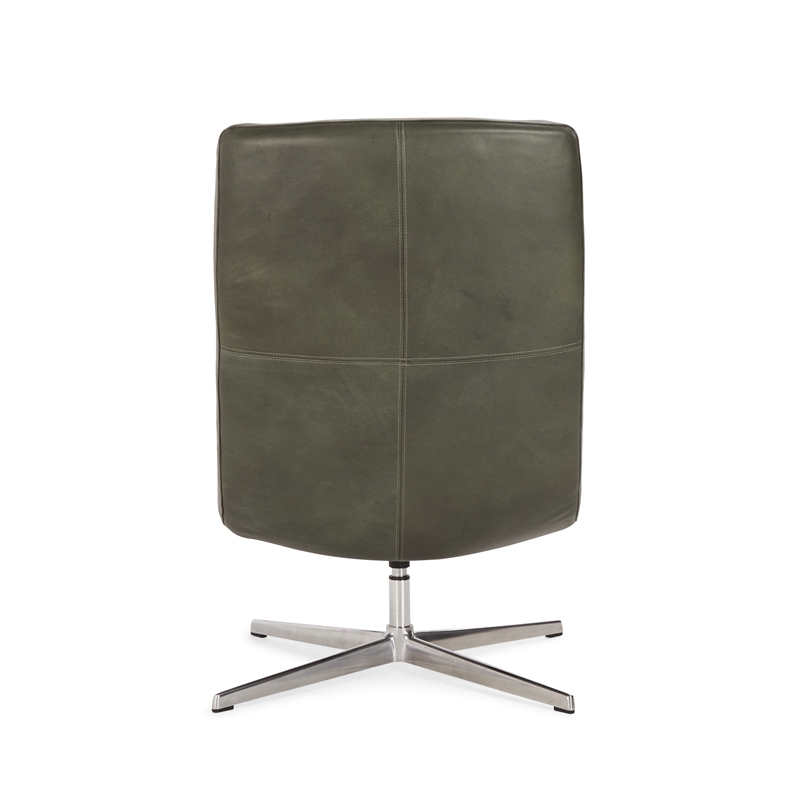 Classic Home Porter Forest Green Leather Swivel Accent Chair
