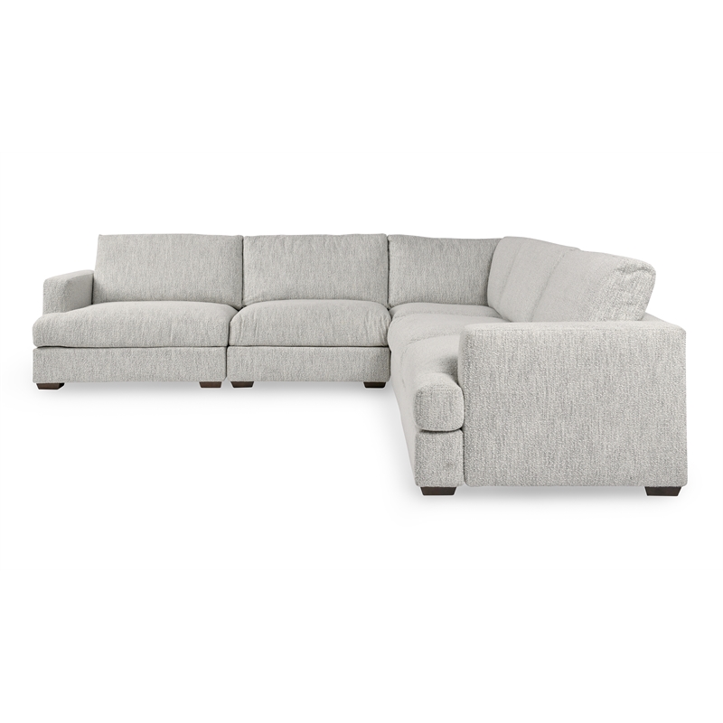 Classic Home Ludwig 5-Piece Upholstered Fabric Sectional Sofa in Ivory