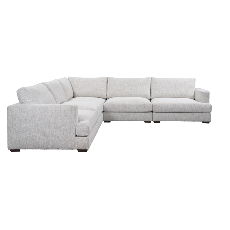 Classic Home Ludwig 5-Piece Upholstered Fabric Sectional Sofa in Ivory