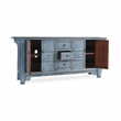 Classic Home Crafton 4-Door Reclaimed Pine Wood Blue Sideboard Buffet