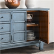 Classic Home Crafton 4-Door Reclaimed Pine Wood Blue Sideboard Buffet