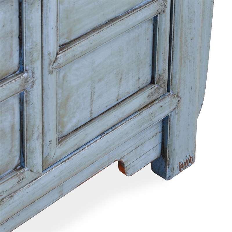 Classic Home Crafton 4-Door Reclaimed Pine Wood Blue Sideboard Buffet