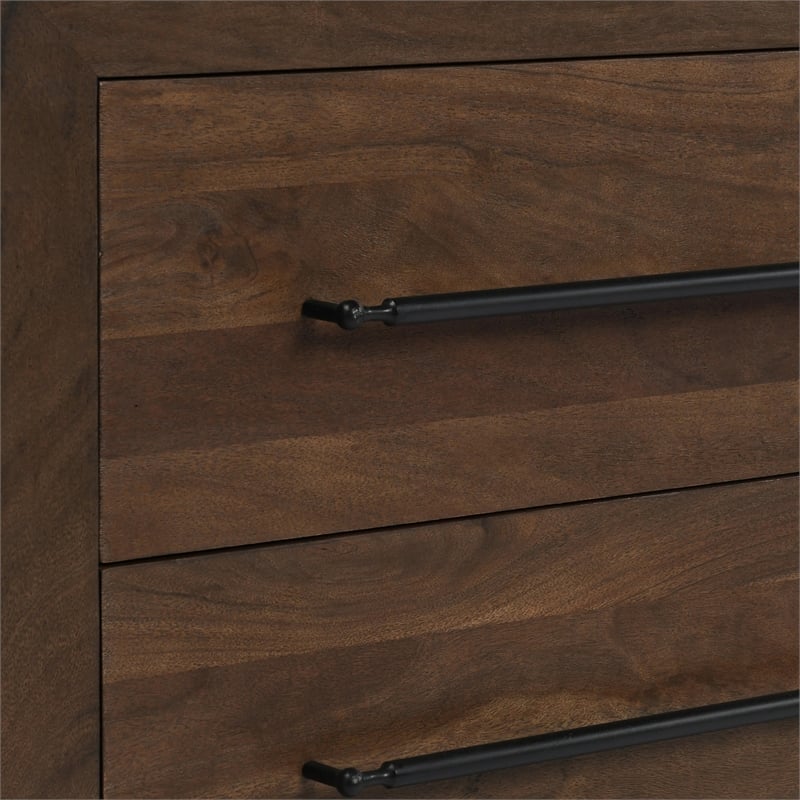 Classic Home Jaxon 2-Drawer Acacia Wood Nightstand in Cocoa Brown