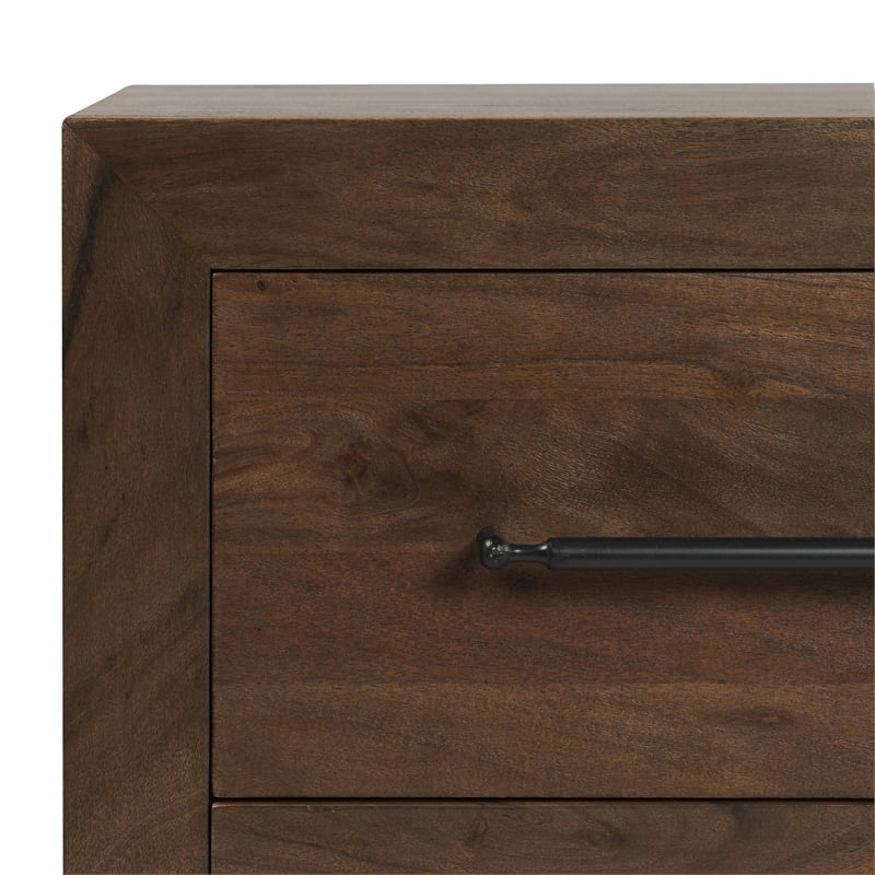Classic Home Jaxon 2-Drawer Acacia Wood Nightstand in Cocoa Brown