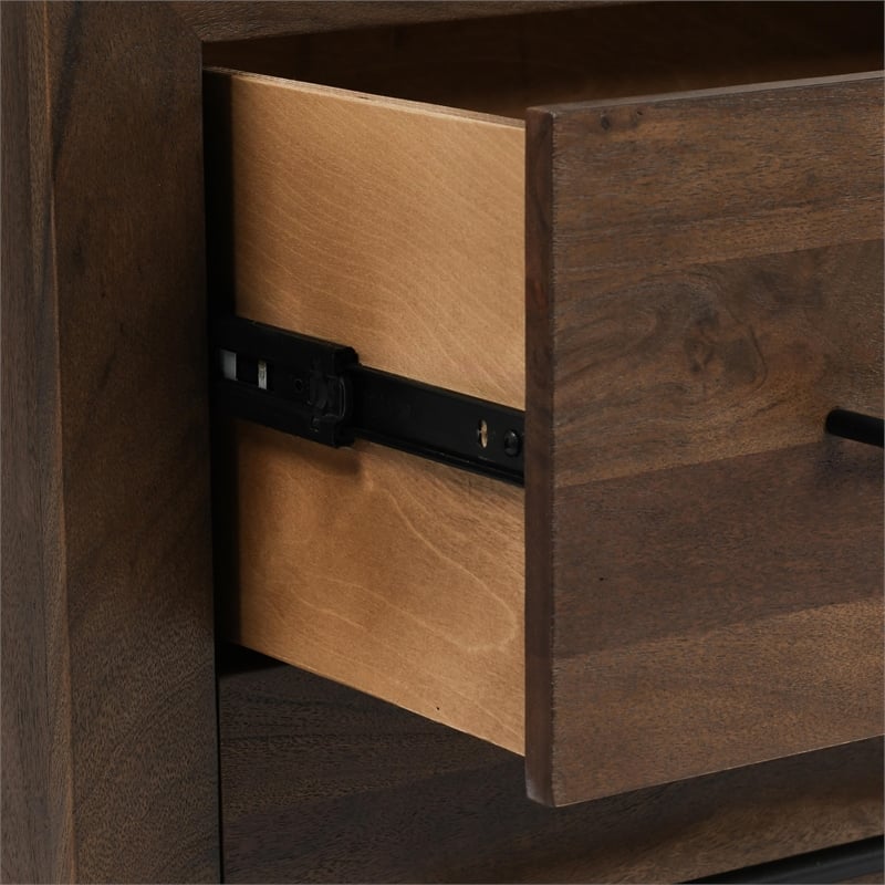 Classic Home Jaxon 2-Drawer Acacia Wood Nightstand in Cocoa Brown