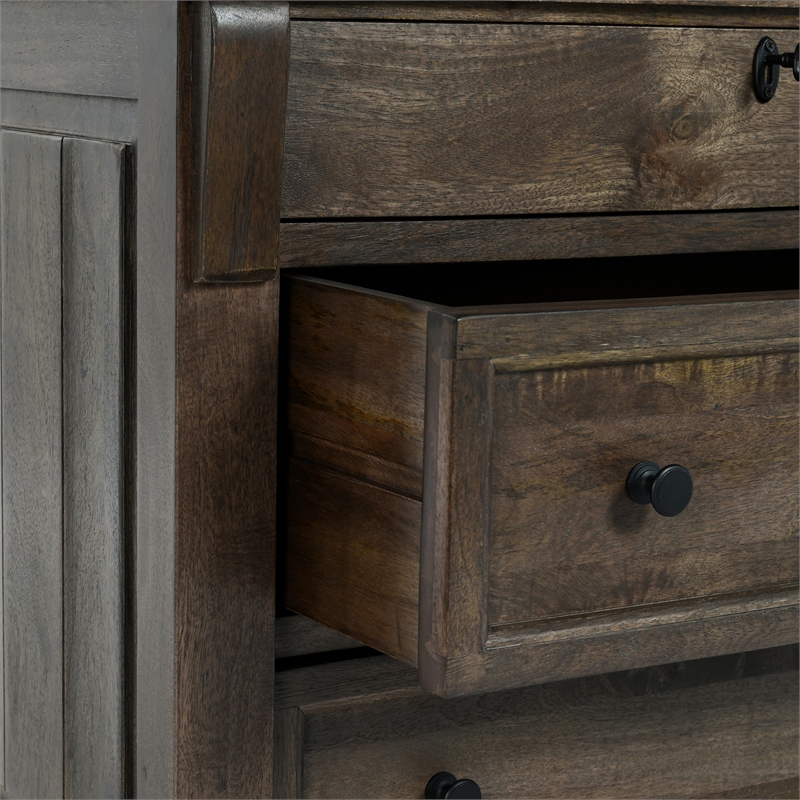 Classic Home Adelaide 3-Drawer Mango Wood Nightstand in Cocoa Brown