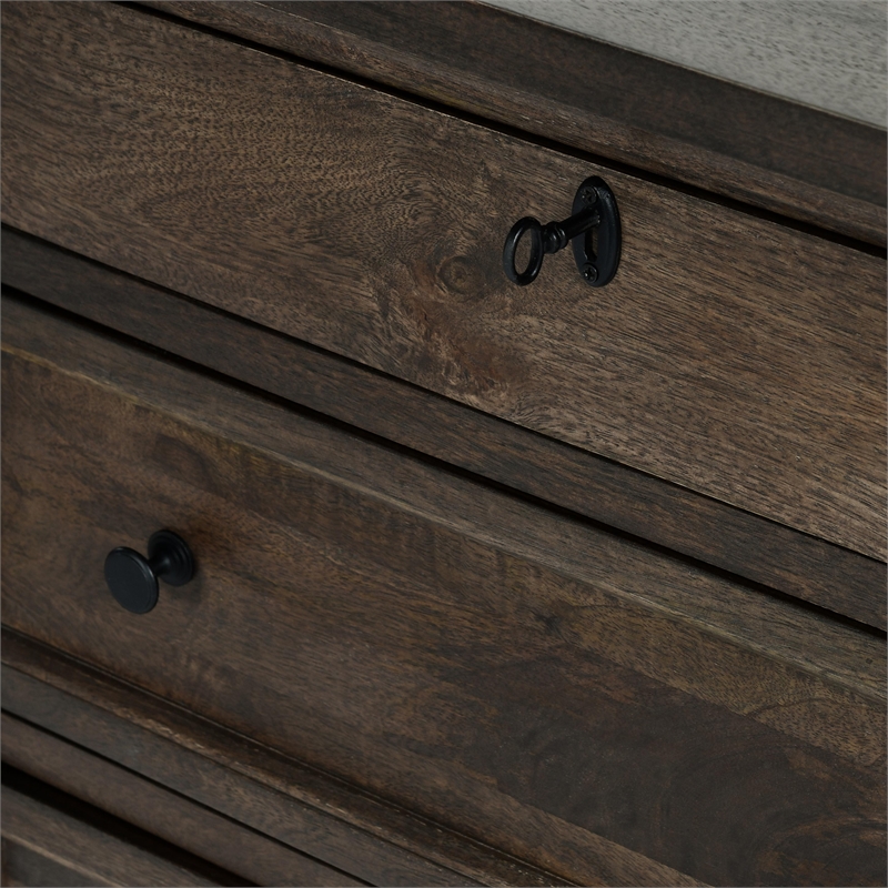 Classic Home Adelaide 3-Drawer Mango Wood Nightstand in Cocoa Brown