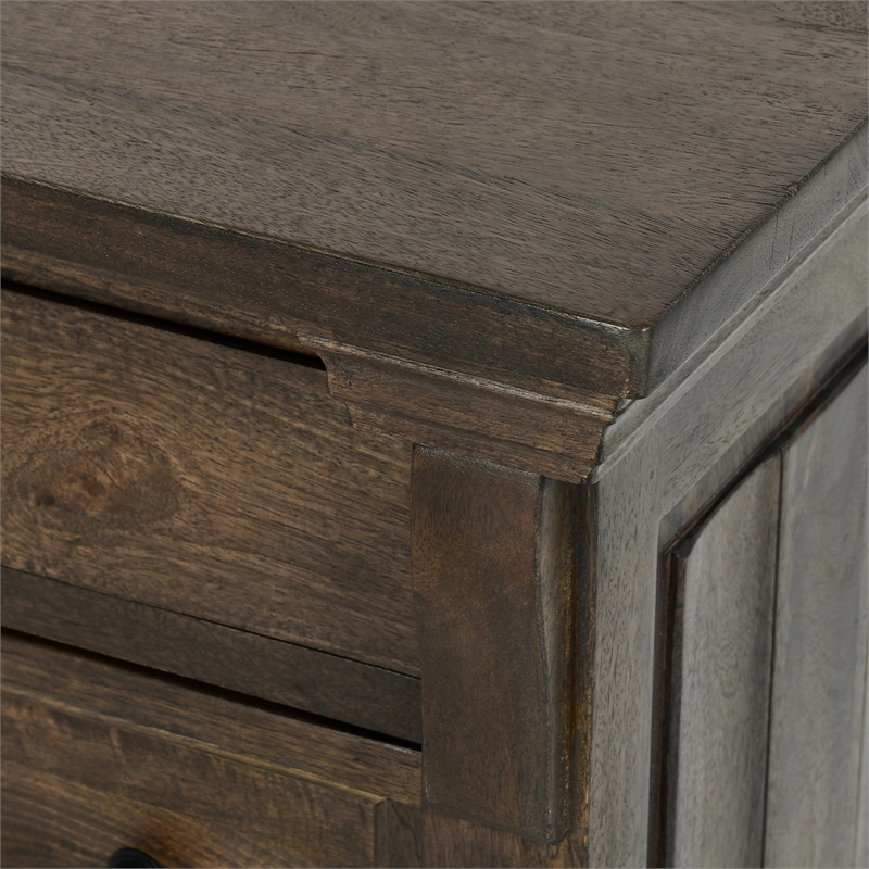 Classic Home Adelaide 3-Drawer Mango Wood Nightstand in Cocoa Brown