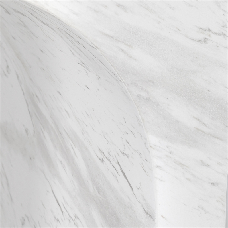 Classic Home Marmo Outdoor Artisan-Crafted Concrete Stone End Table in Ivory