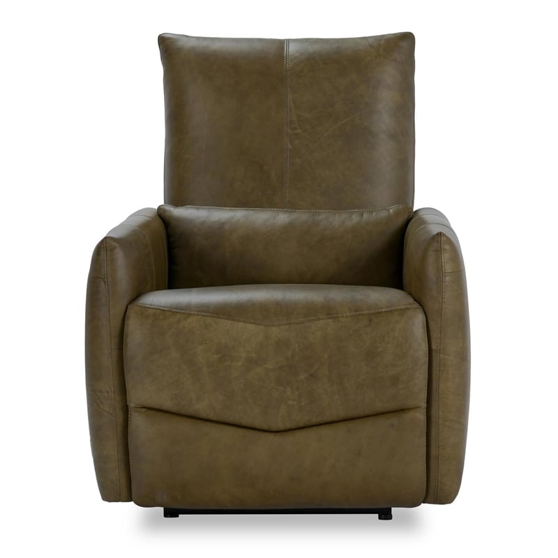 Classic Home Thaya Leather Power Recliner Chair in Earth Brown