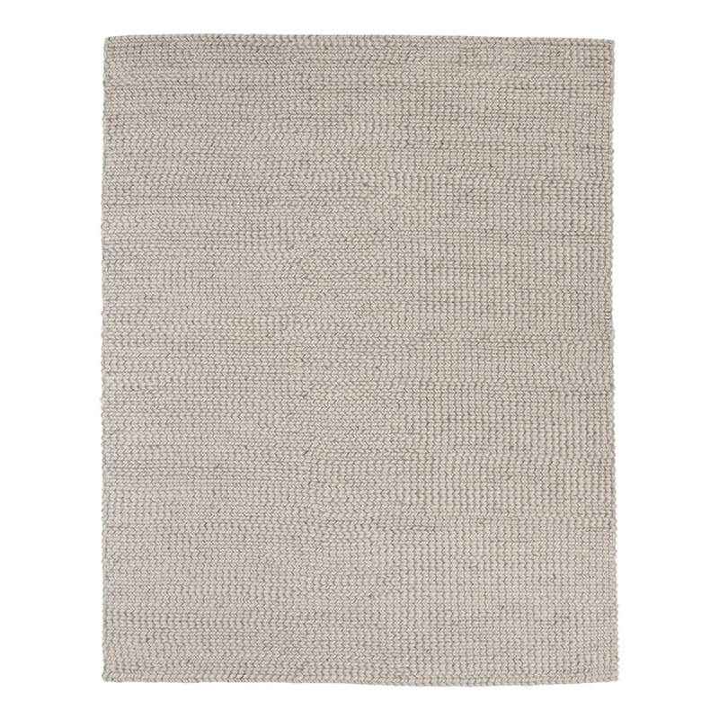 Dawson 9'x12' Wool Polyester Blend Fabric Handwoven Light Gray Accent Area Rug