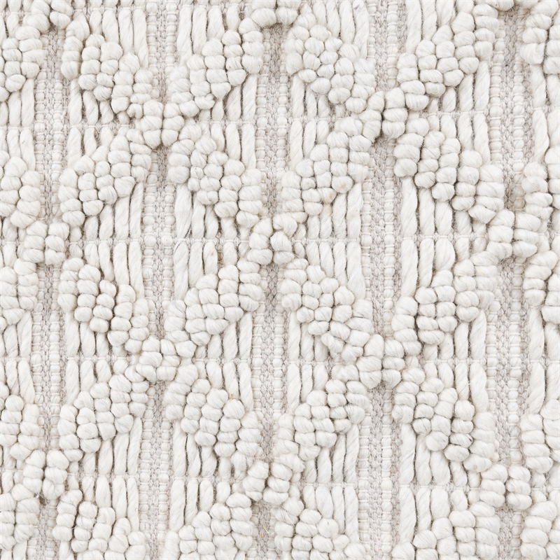 Portpla 9'x12' Wool Blend Hand Loomed Beige Accent Area Rug