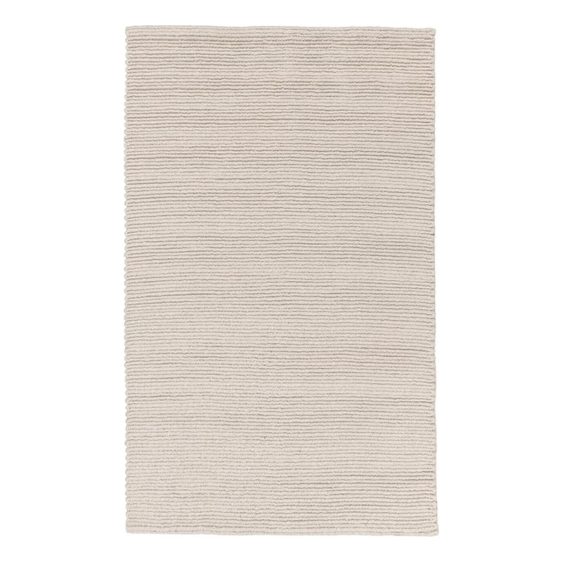 Dawson 5'x8' Wool Polyester Blend Fabric Handwoven Birch White Accent Area Rug