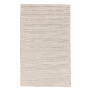 Dawson 5'x8' Wool Polyester Blend Fabric Handwoven Birch White Accent Area Rug