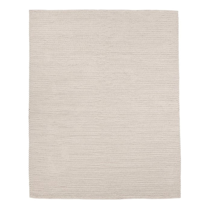 Dawson 8'x10' Wool Polyester Blend Fabric Handwoven Birch White Accent Area Rug