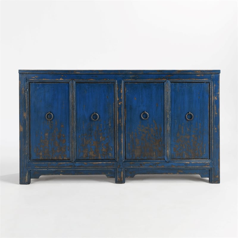 Classic Home Amherst  4-Drawer Reclaimed Pine Wood Sideboard Buffet