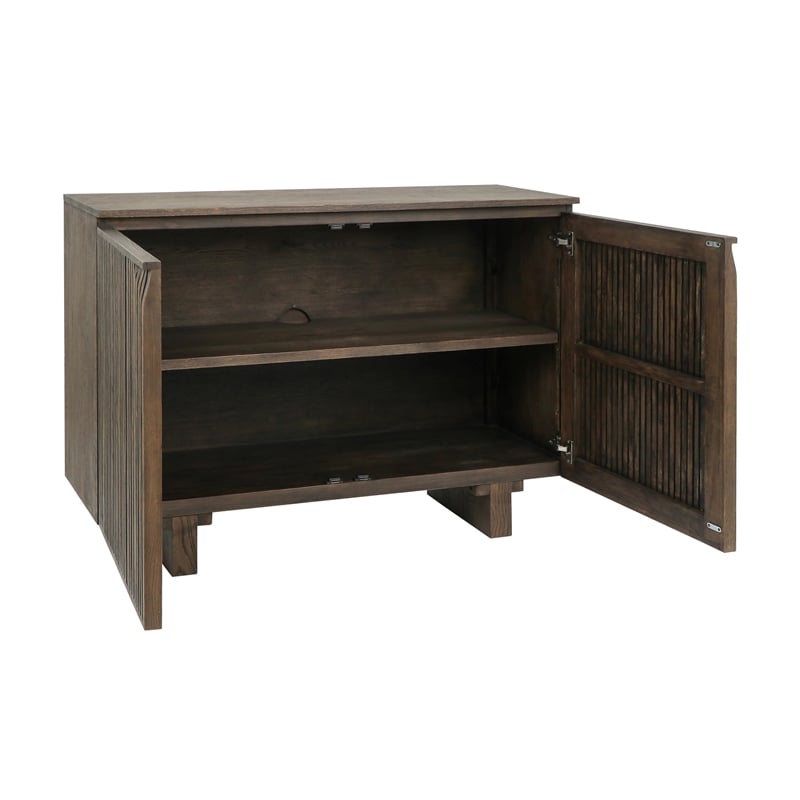 Classic Home Roya Oak Wood 2-Door Sideboard Buffet in Toasted Brown