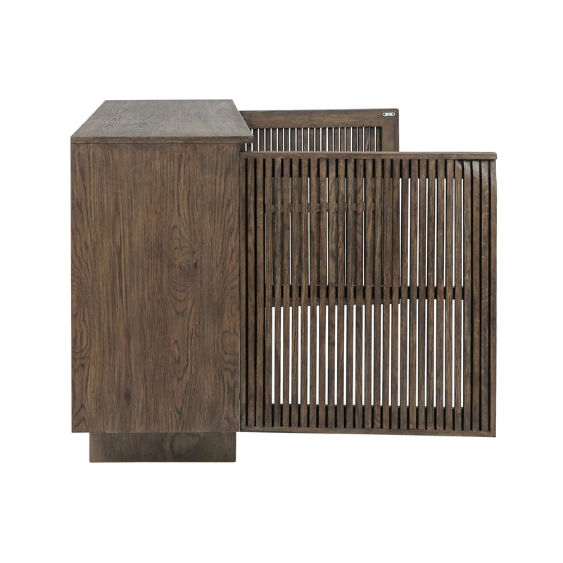 Classic Home Roya Oak Wood 2-Door Sideboard Buffet in Toasted Brown