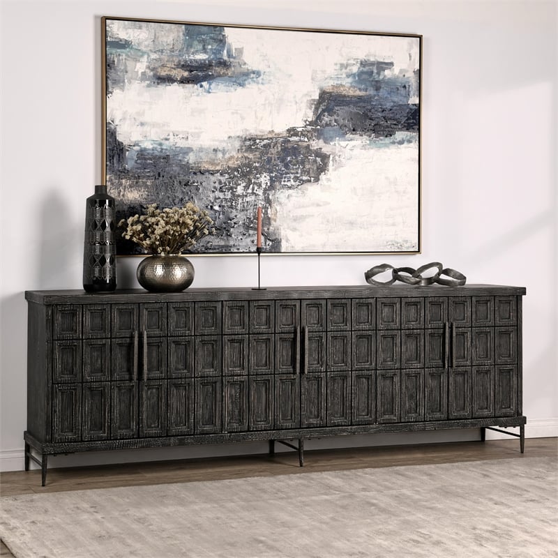 Classic Home Willmark 6-Door Reclaimed Pine Wood Sideboard Buffet