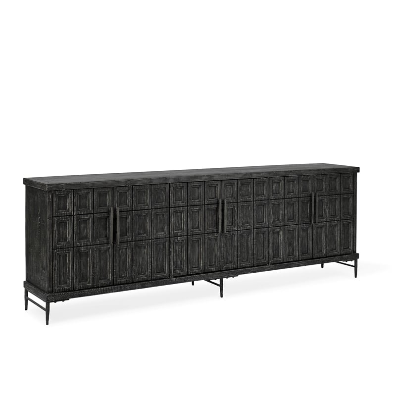 Classic Home Willmark 6-Door Reclaimed Pine Wood Sideboard Buffet