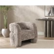 Classic Home Teddy Plush Faux Fur Polyester Accent Chair Dark Gray