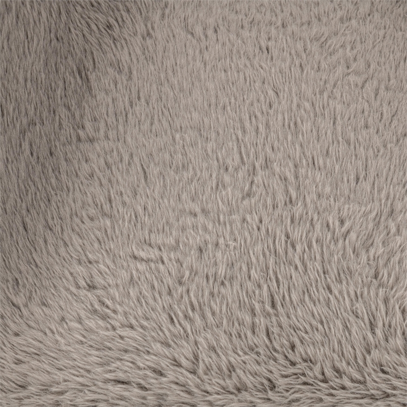 Classic Home Teddy Plush Faux Fur Polyester Accent Chair Dark Gray