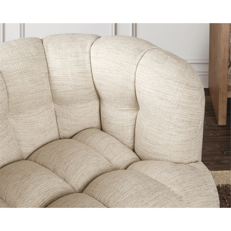 Classic Home Walter Swivel Accent Chair Flax Viscose and Polyester Beige