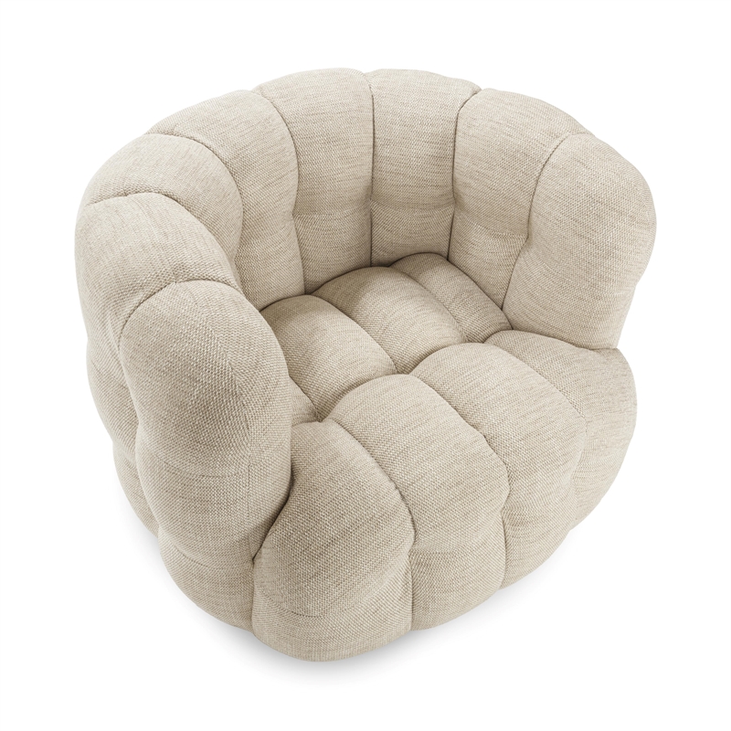 Classic Home Walter Swivel Accent Chair Flax Viscose and Polyester Beige