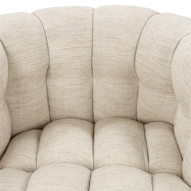 Classic Home Walter Swivel Accent Chair Flax Viscose and Polyester Beige