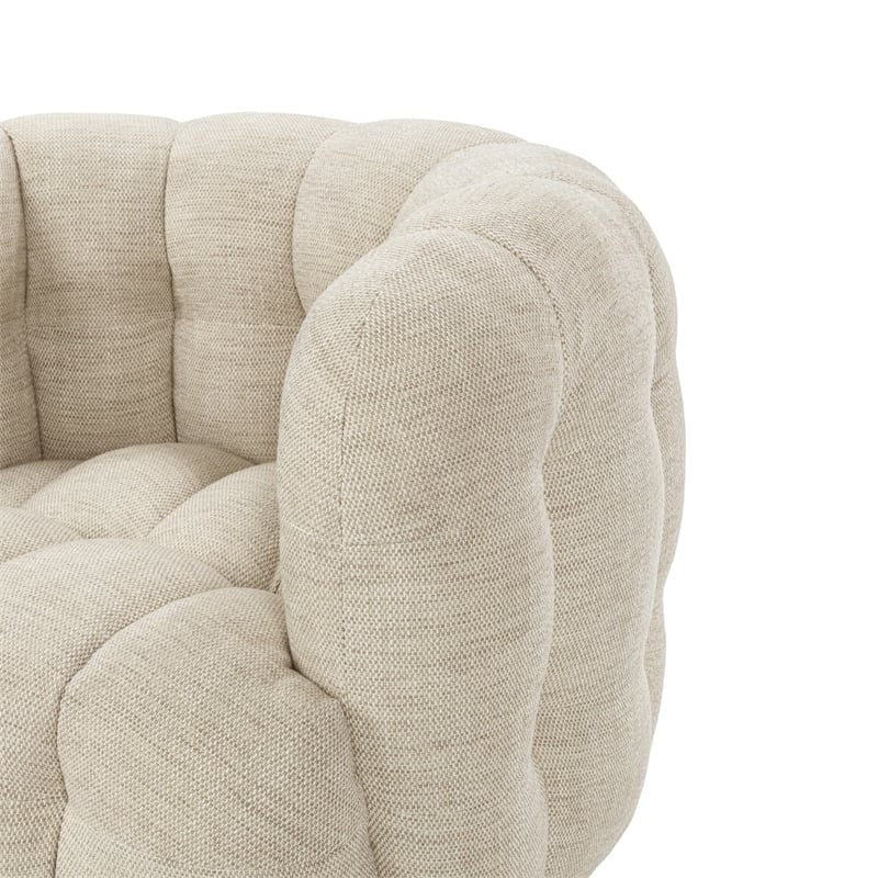 Classic Home Walter Swivel Accent Chair Flax Viscose and Polyester Beige