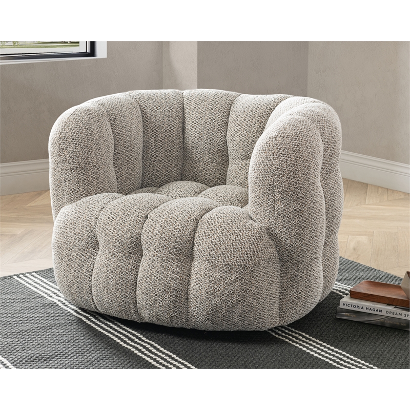 Classic Home Walter Swivel Accent Chair Viscose Polyester Heathered Gray