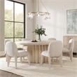 Classic Home Tiber 70in Round Oak Veneer Wood Dining Table White Washed