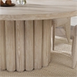 Classic Home Tiber 70in Round Oak Veneer Wood Dining Table White Washed