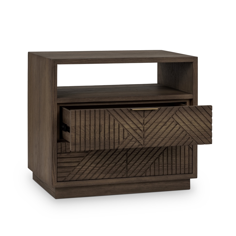 Classic Home Santa Clara 2-Drawer Wood Nightstand Brown