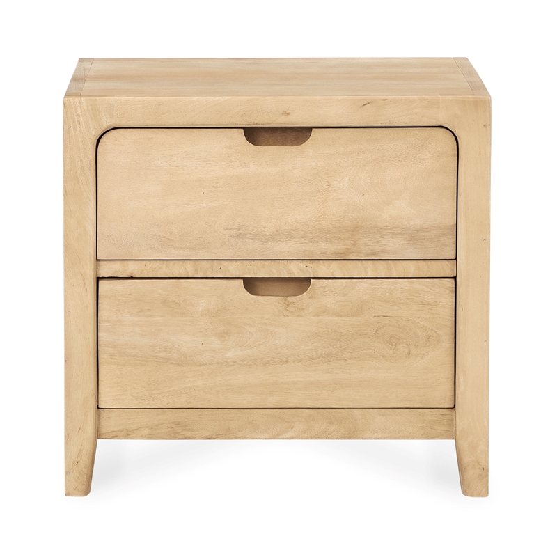 Classic Home Laguna 2-Drawer Mango Wood Nightstand Natural