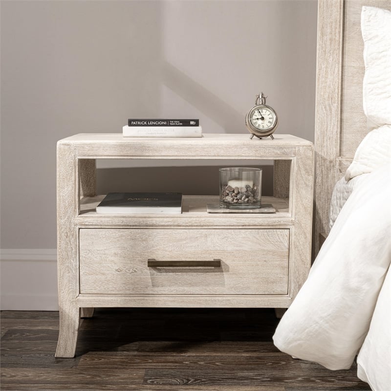 Classic Home Westmont Mango Wood Nightstand White