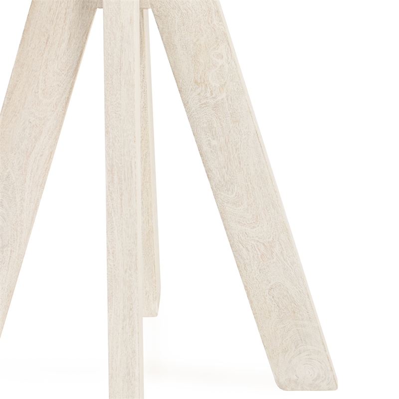 Classic Home Rodrigo Round Mango Wood Bar Height Table White