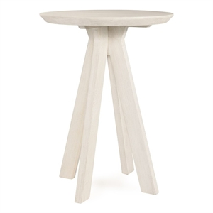 Classic Home Rodrigo Round Mango Wood Bar Height Table White