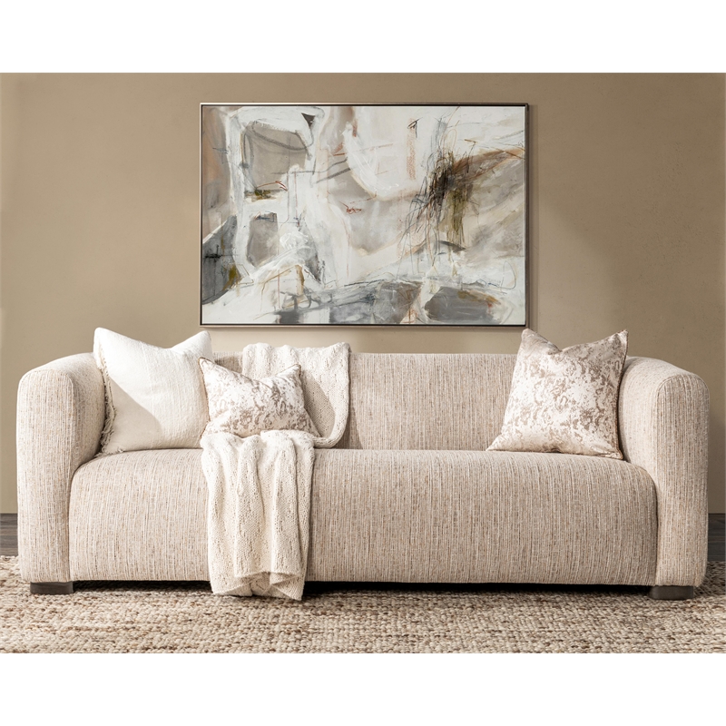 Classic Home Andara Upholstered Polyester Fabric Sofa Beige