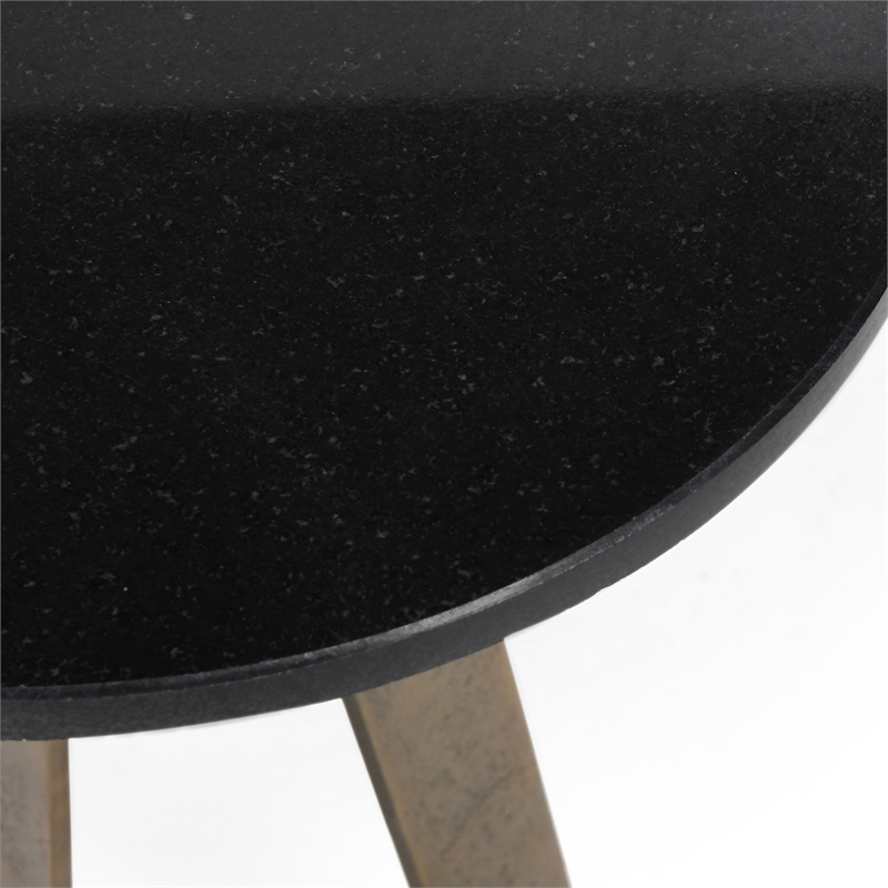 Classic Home Leyton Black Marble Accent Table