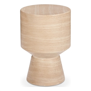 Classic Home Terrace Outdoor Beige Concrete Accent Table