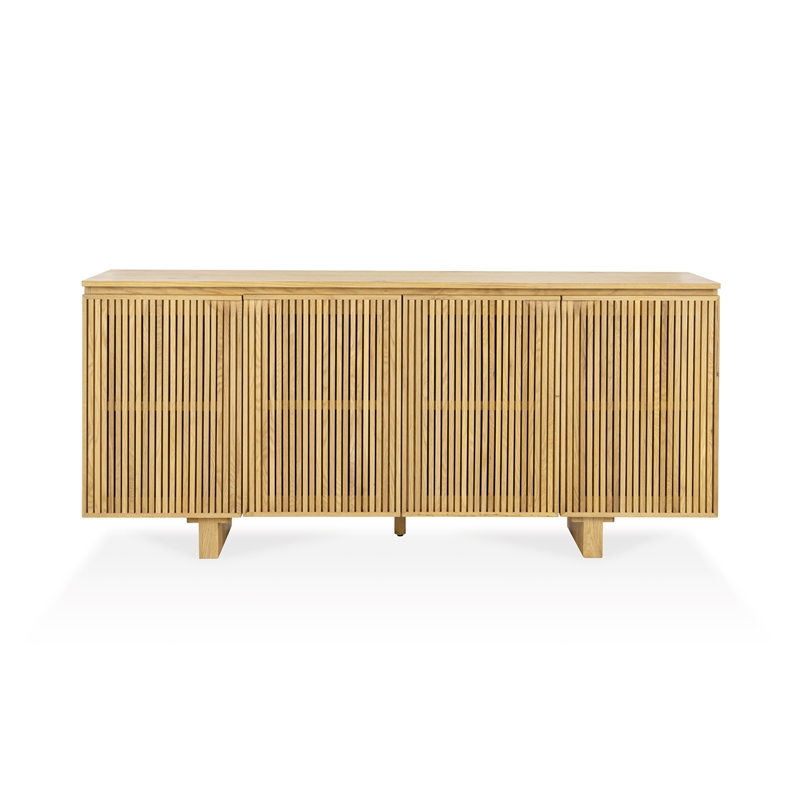 Classic Home Roya Oak Wood 4-Door Sideboard Buffet Natural