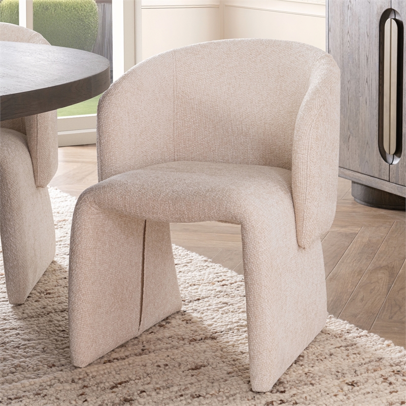Classic Home Halstead Upholstered Polyester Fabric Dining Chair Natural